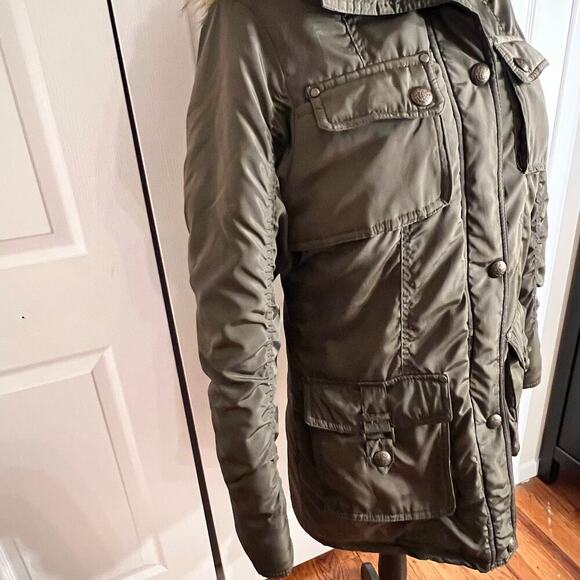 Madden Girl Olive Green Parka with Faux Fur Hood - Picture 5 of 10